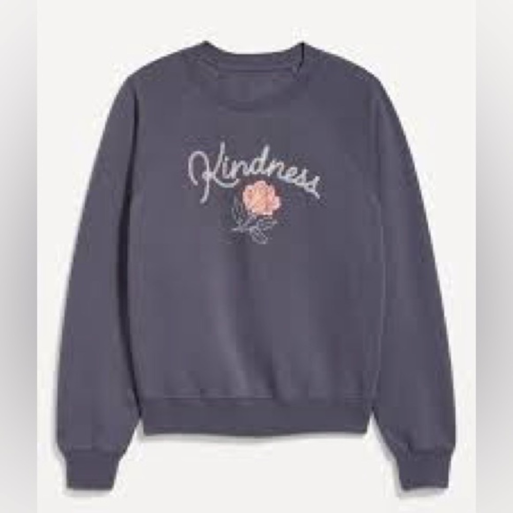 Old Navy XL SoComfy Oversized Graphic Raglan Sweatshirt Kindness NWT